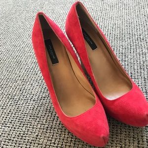 Killer RED Wedges size 9- Ann Taylor